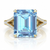 Natural Sky Blue Topaz Cocktail Ring featuring a Radiant Multi-Row Diamond Band