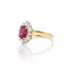 Oval Ruby Solitaire with Graduated Diamond Accents