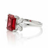 The Emerald-Cut Lab Grown Ruby with Lab-Grown Diamond Clusters
