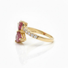 Double Pear Ruby & Diamond Accented Ring