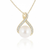 Freshwater Pearl Pendant with Pavé Diamond Infinity Crossover