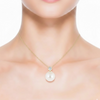 Freshwater Pearl Solitaire Pendant in 14K Yellow Gold with Bezel-Set Diamond