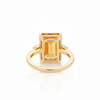 Emerald-Cut Citrine Solitaire with Diamond Accents