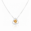 Trillion-Cut Citrine Pendant in 14K White Gold with Diamond Bypass Frame