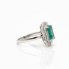 Cushion Emerald Solitaire with Pavé Lab Grown Diamond Split Band