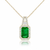Emerald-Cut Emerald Halo Pendantwith Diamond