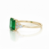 Emerald-Cut Emerald Solitaire with Marquise and Round Lab Grown Diamond Accents