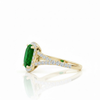 Cushion-Cut Emerald Split-Shank Ring with Lab Grown Diamond Halo