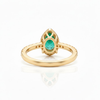 Classic Pear Emerald Halo Ring with Brilliant Accents Lab Grown