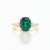 Oval Cut Emerald and Lab Grown Diamond Three-Stone Ring
