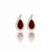 Pear-Cut Ruby and Diamond Swirl Flame Earrings