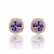 Cushion-Cut Amethyst Stud earrings with Diamond Halo