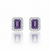 Radiant-Shaped Amethyst Stud earrings with Diamond Halo