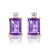 Classic Claw-Set Radiant - Cut Amethyst Solitaire earrings