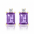 Classic Claw-Set Radiant - Cut Amethyst Solitaire earrings