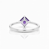Princess-Cut Amethyst Solitaire on Polished White Gold Band