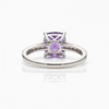 Cushion-Cut Amethyst Solitaire with Diamond Pavé Band
