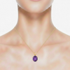 Oval-Cut Amethyst Solitaire Pendant in 14K Yellow Gold with Modern V-Bale