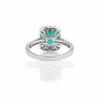 Classic Cushion Emerald Halo Ring with Lab Grown Diamond Accents