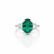 Oval Cut Emerald and Lab Grown Diamond Three-Stone Ring