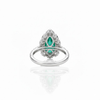 Pear-Cut Emerald Halo Ring with Lab Grown Diamond Accents