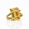 Tapered Shank Citrine Bypass with Diamond-Set Band