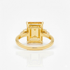 Emerald-Cut Citrine and Diamond Three-Stone Ring