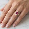 Princess-Inspired Oval Ruby with Brilliant Halo