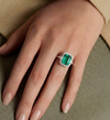 Cushion CutEmerald And Lab Grown Diamond Halo Ring