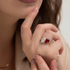 Pear-Cut Lab Grown Ruby and Diamond Duo Ring