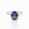 Oval Amethyst Sterling Silver Ring