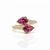 Double Pear Ruby & Diamond Accented Ring