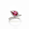 The Eternal Duo | Pear Ruby & Diamond Solitaire
