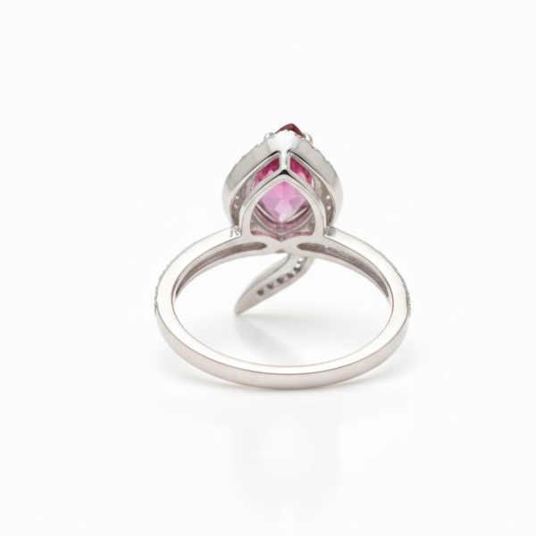 The Eternal Duo | Pear Ruby & Diamond Solitaire