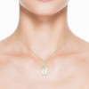 Freshwater Pearl Pendant in 14K Yellow Gold with Pavé Diamond Infinity Swirl