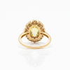 Oval Citrine Compass Ring with Beaded Diamond Halo