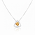 Trillion-Cut Citrine Pendant in 14K White Gold with Diamond Bypass Frame