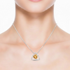 Trillion-Cut Citrine Pendant in 14K White Gold with Diamond Bypass Frame