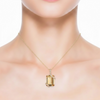 Cushion-Cut Citrine Pendant in 14K Yellow Gold with Diamond Infinity Bale