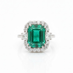 Cushion CutEmerald And Lab Grown Diamond Halo Ring