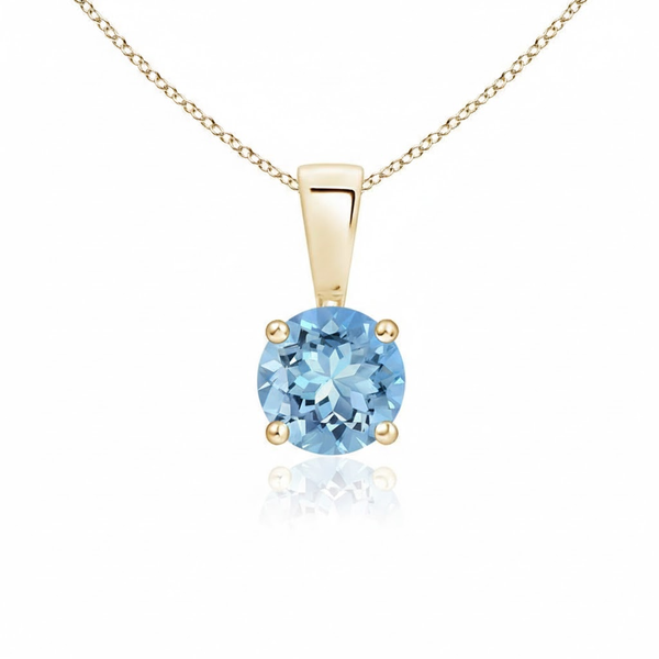 Classic Round Blue Topaz Pendant