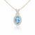 Oval Blue Topaz and Diamond Crisscross Pendant