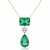 Natural Emerald In Radiant & Drop - Cut With a Flawless Setting on Diamond Pendant