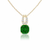 Cushion-Cut Emerald Solitaire Pendant in 14K Yellow Gold with Diamond Horseshoe Bale
