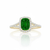 Cushion-Cut Emerald Split-Shank Ring with Lab Grown Diamond Halo