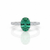 Classic Oval Emerald with Brilliant Pavé Accents Lab Grown