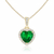 Heart-Cut Emerald Halo Pendant with Diamond Accents