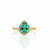 Classic Pear Emerald Halo Ring with Brilliant Accents Lab Grown