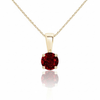 Round-Cut Ruby Solitaire Pendant in 18K Yellow Gold