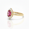 Princess-Inspired Oval Ruby with Brilliant Halo